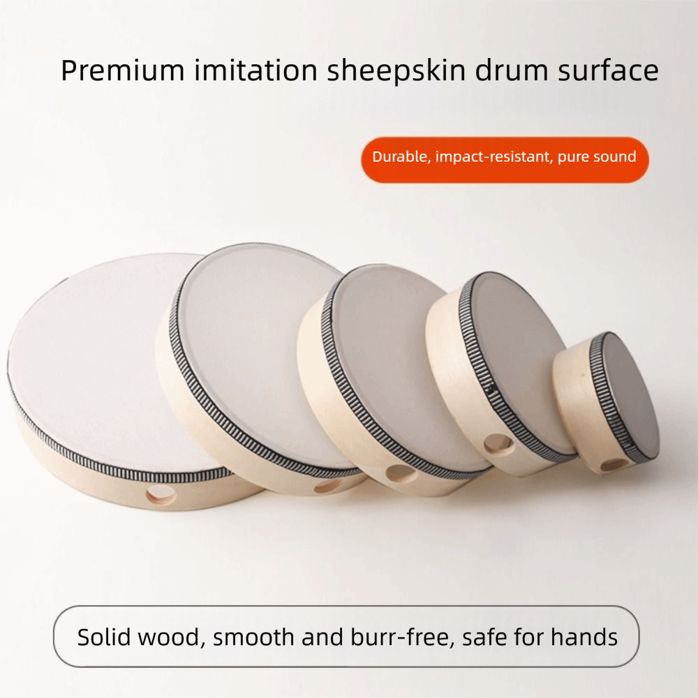 Musical Instrument With Hand - Toy 4/6/8/10 Inch Wooden Hand Drum