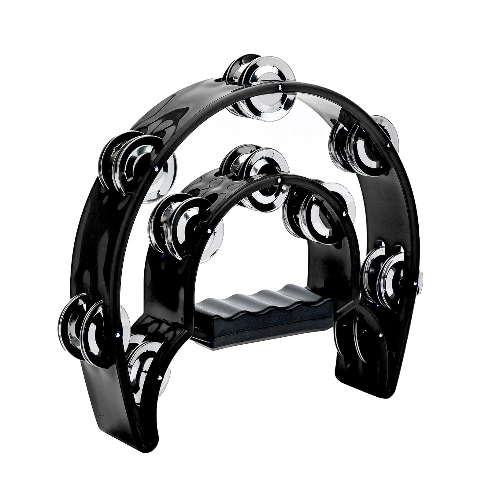 Musical Instrument With Hand - Tambourine Double Row Metal Jingles Hand