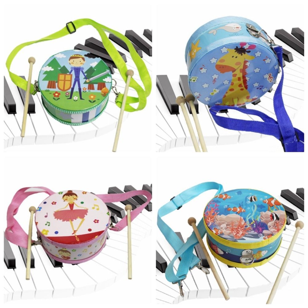 Wooden Children's Drum Double  - đánh giá và giá Musical Instrument With Hand