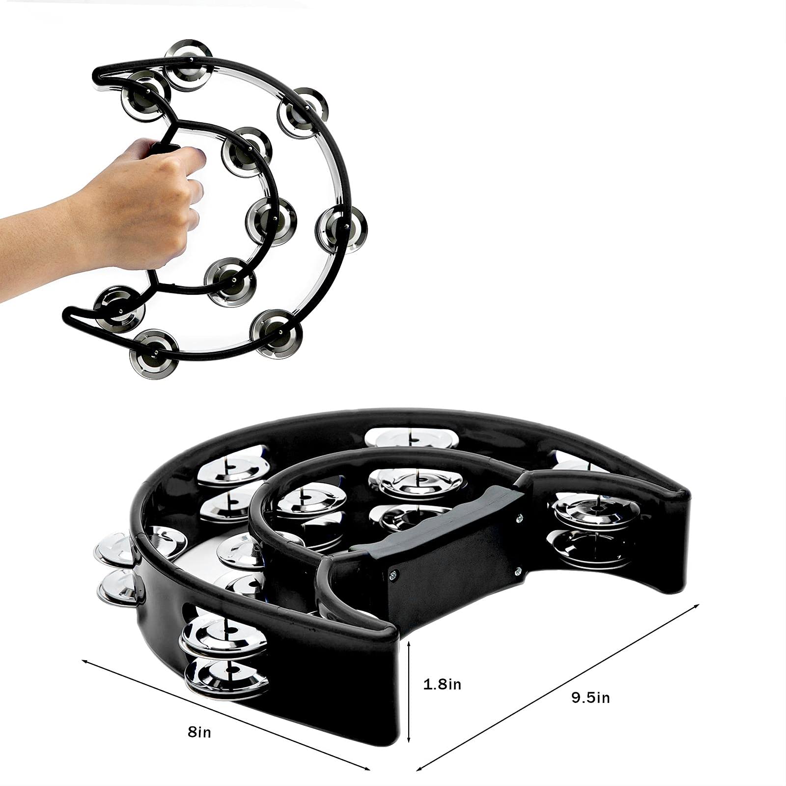 Tambourine Double Row Metal Ji - đánh giá và giá Musical Instrument With Hand