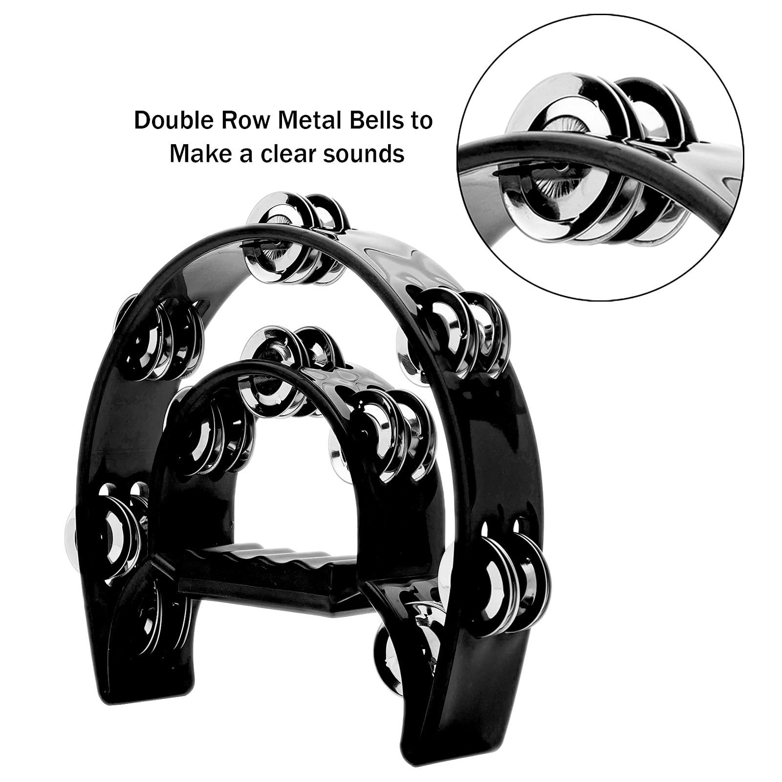 Tambourine Double Row Metal Ji - đánh giá và giá Musical Instrument With Hand