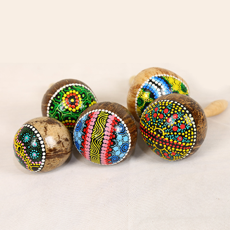 Painted Coconut Shell Maracas  - đánh giá và giá Musical Instrument Maraca
