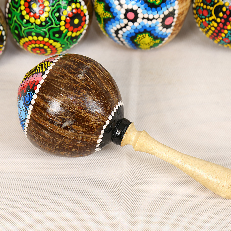 Painted Coconut Shell Maracas  - đánh giá và giá Musical Instrument Maraca