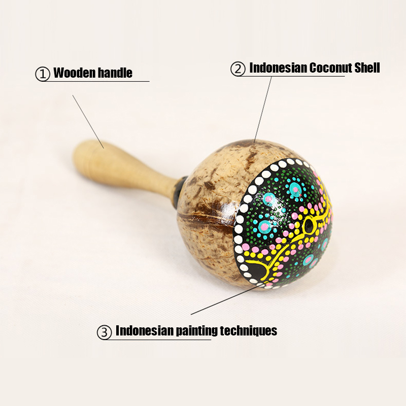 Painted Coconut Shell Maracas  - đánh giá và giá Musical Instrument Maraca