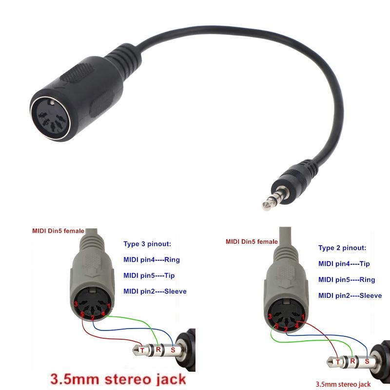Hot Sale MIDI Din 5 To 3.5mm T - đánh giá và giá Musical Instrument Video