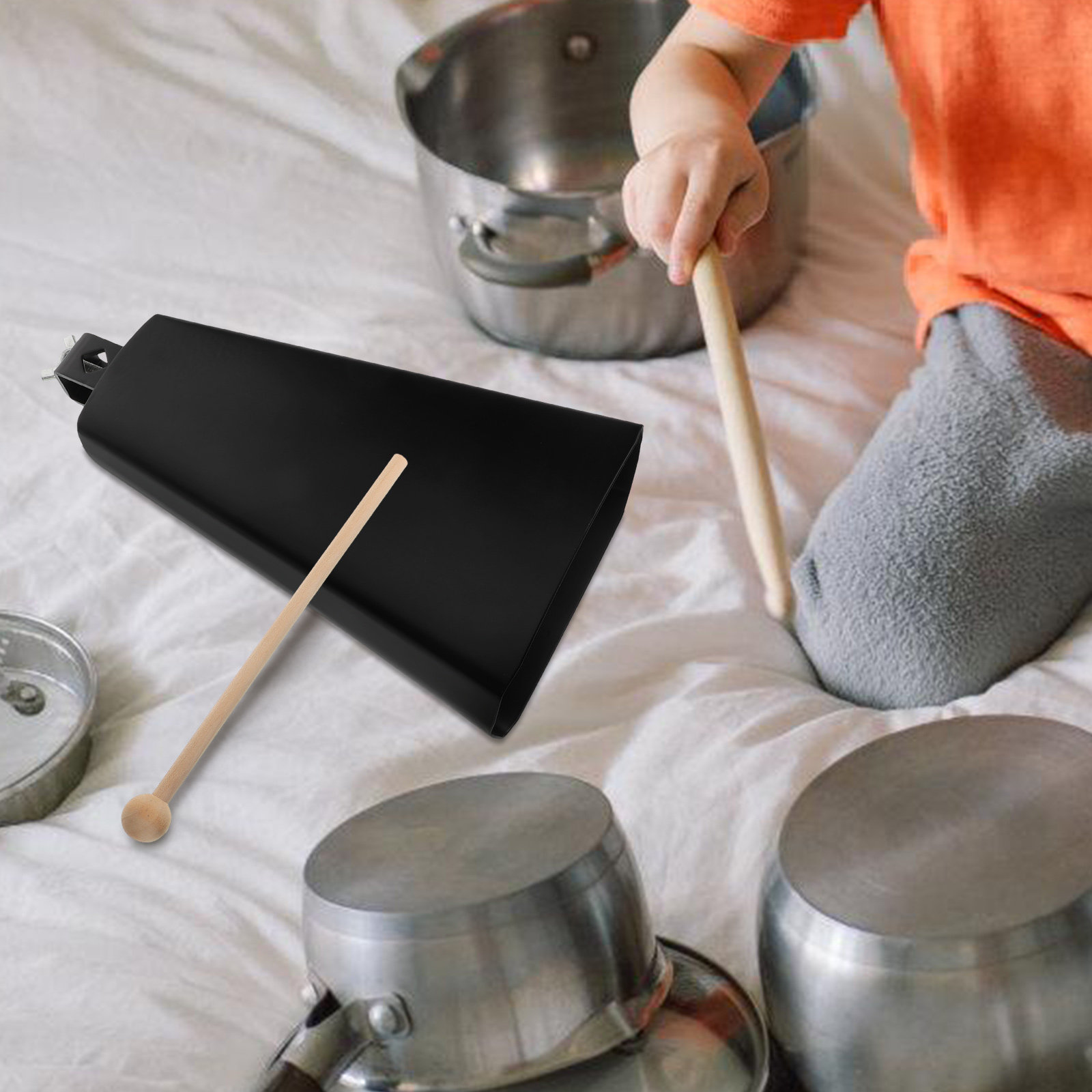 1Set Metal Cowbell Instrument  - đánh giá và giá Musical Instrument With Hand