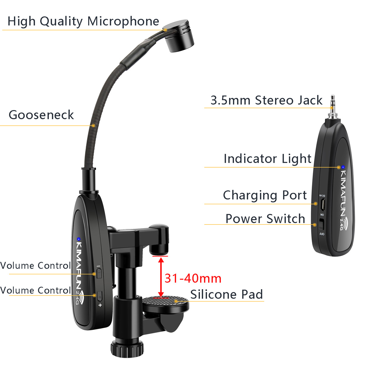 Cài Ve Áo KIMAFUN 2.4G Cao Cấp - đánh giá và giá Musical Instrument Video